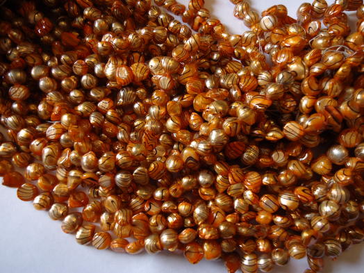 (image for) Orange/black zebra Blister pearls #SS1197